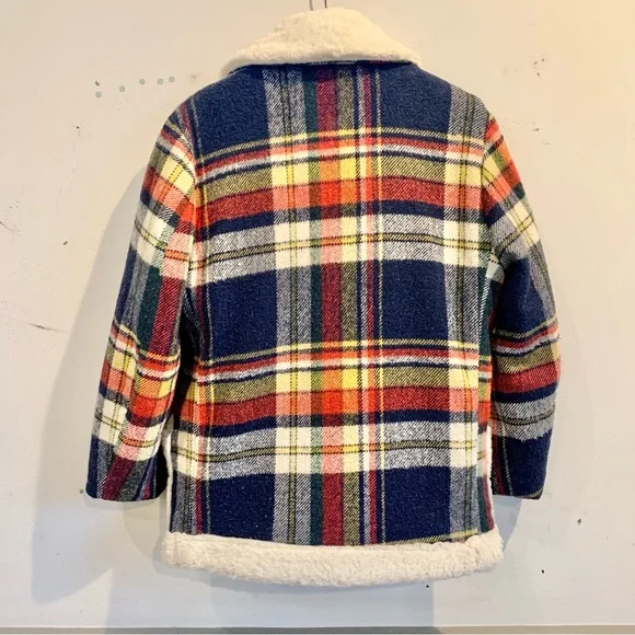 Grais Sherpa lined plaid coat VINTAGE -“yellowjackets-ish” - Picture 2 of 12